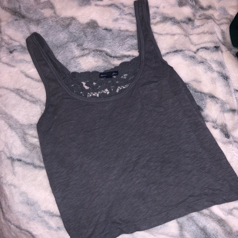 AE grey lace tank
